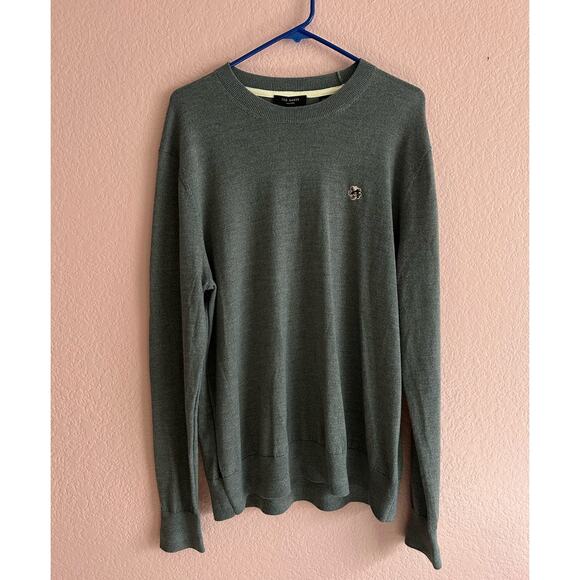 Ted Baker Cardiff Merino Wool Crew Neck Jumper Sweater Grey Size 6 XXL NWT - Picture 2 of 16
